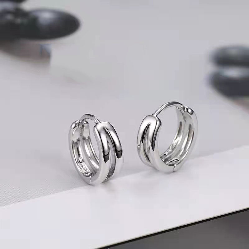 Men's Double Clip Trendy Personalized Cold Style Pu Ear Buckle
