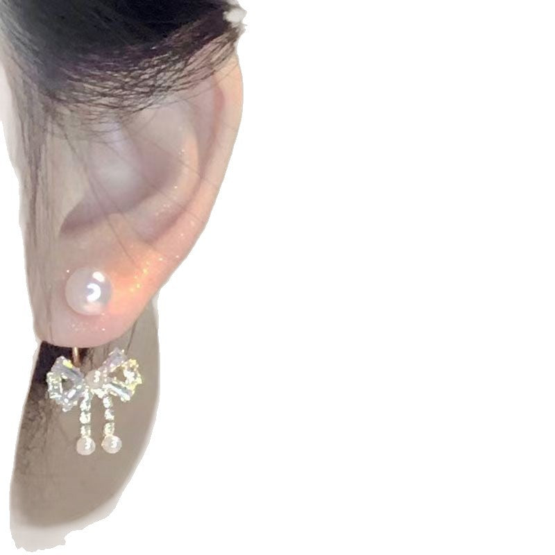 Love Heart Tassel Ear High Class Elegant Eardrops Stud Earrings