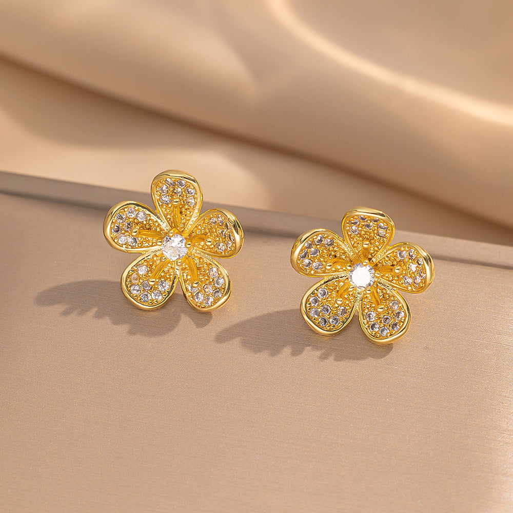 Simple Classic All Match Fashion Zircon Earrings