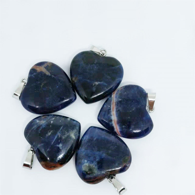 Stone Love Crystal Agate Heart Peach Pendants