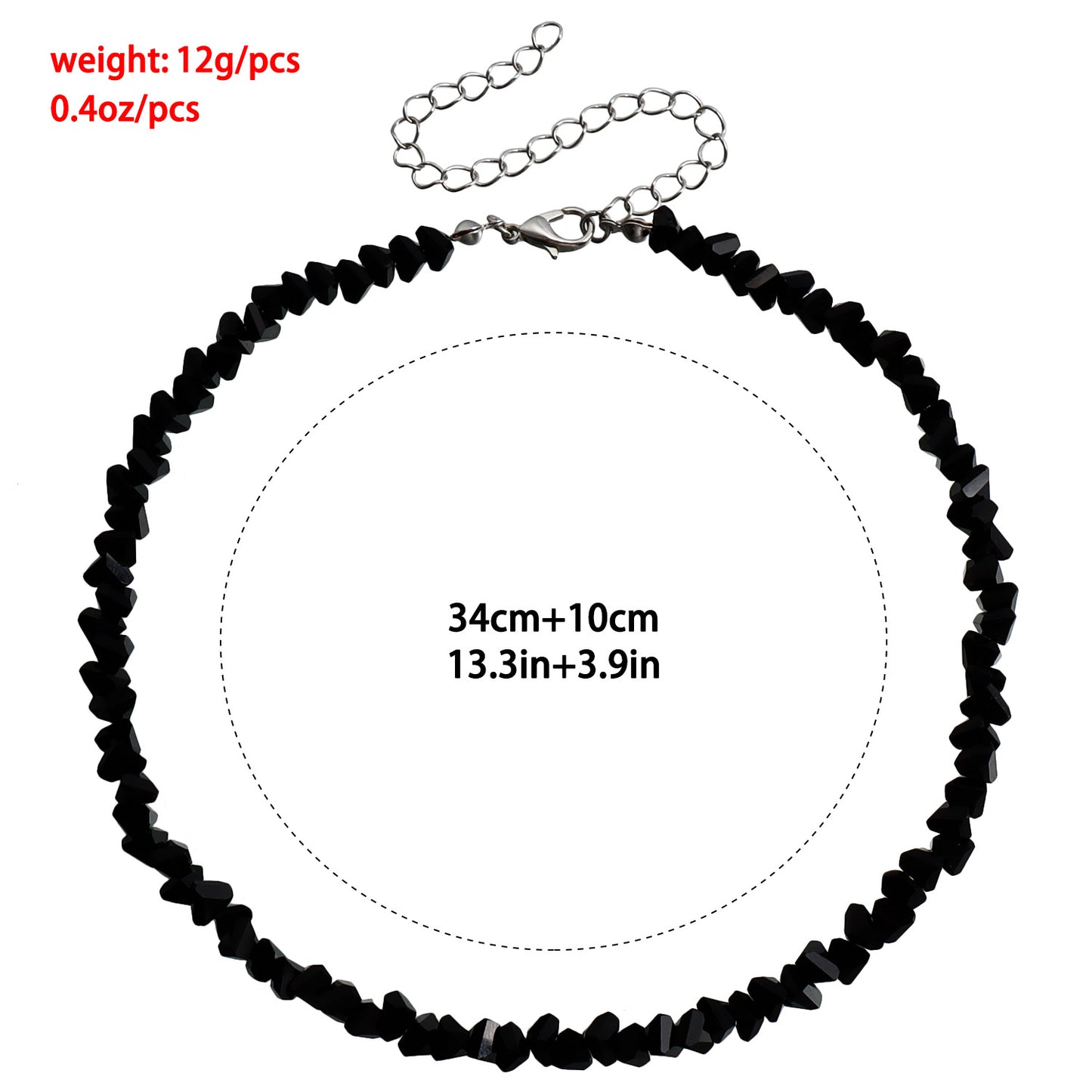 Women's Trendy Jewelry Personality Handmade Woven Beads Black Crystal For Necklaces