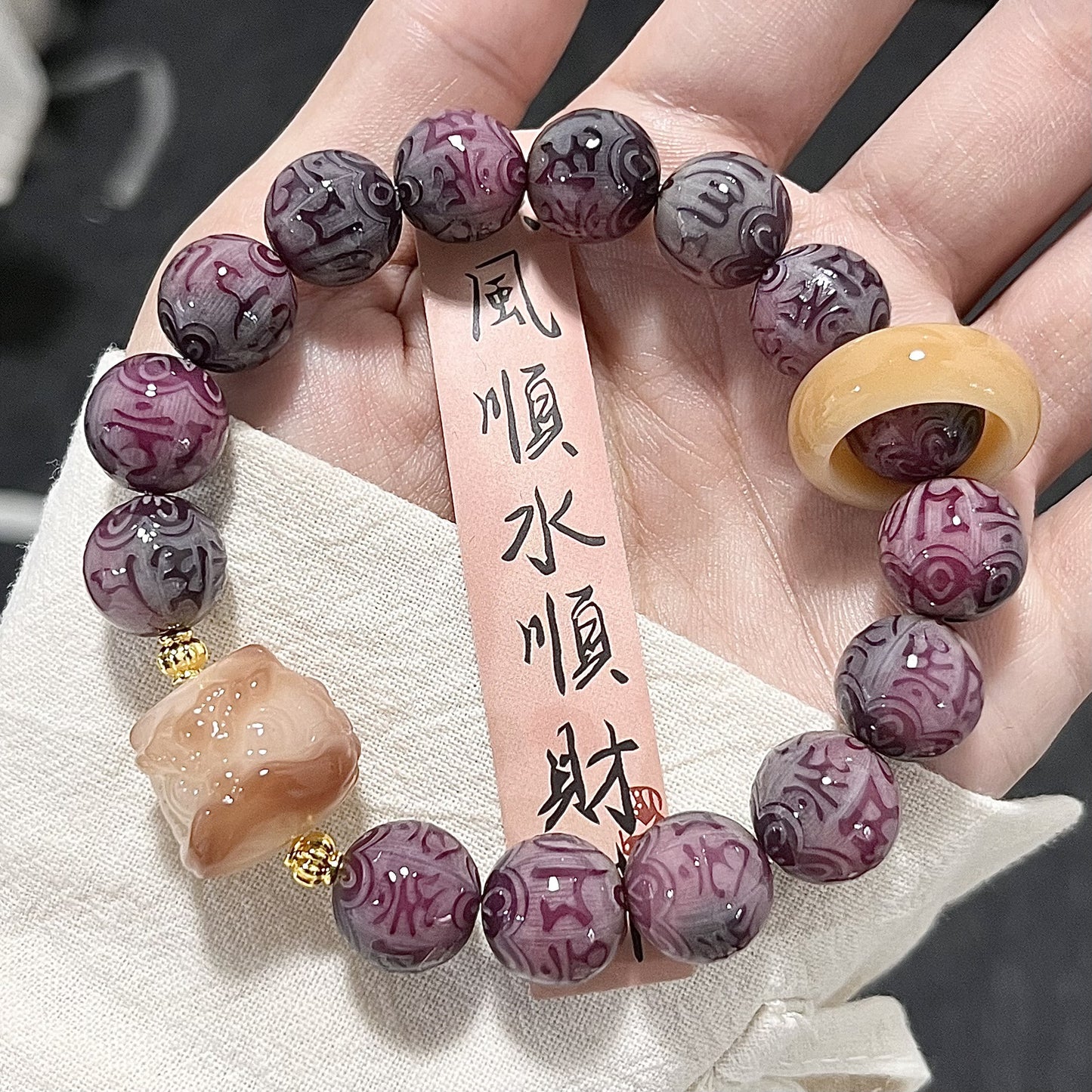 Words Motto Bodhi Root Hand Toy Female Bracelet