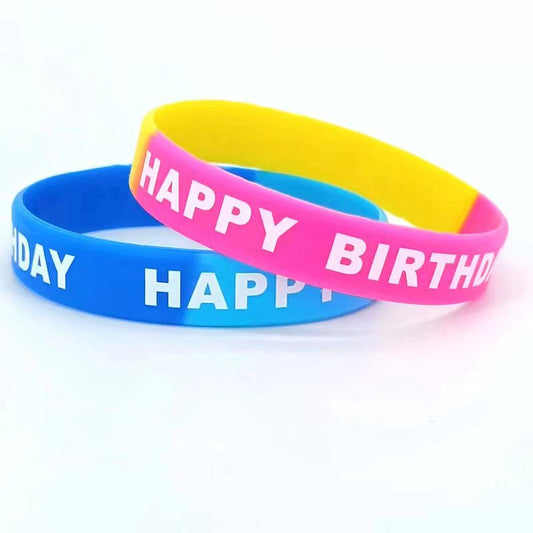 Adult Birthday Party Theme Rubber Happy Bracelets