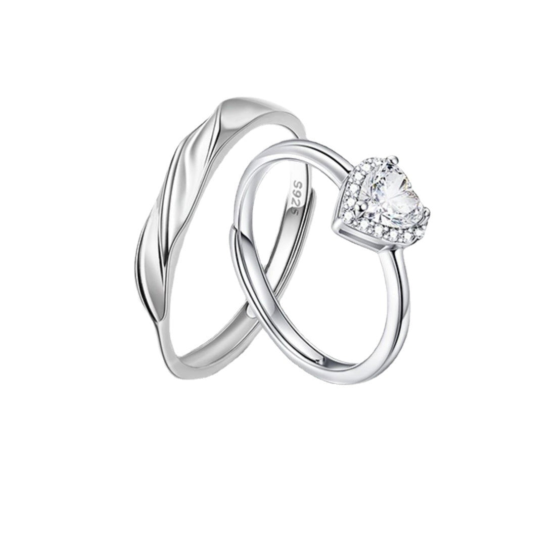 Online Star Love You Couple Gift Rings