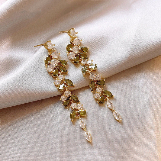 Women's Tassel Water Drop Zircon Light Luxury High-grade Stud Earrings