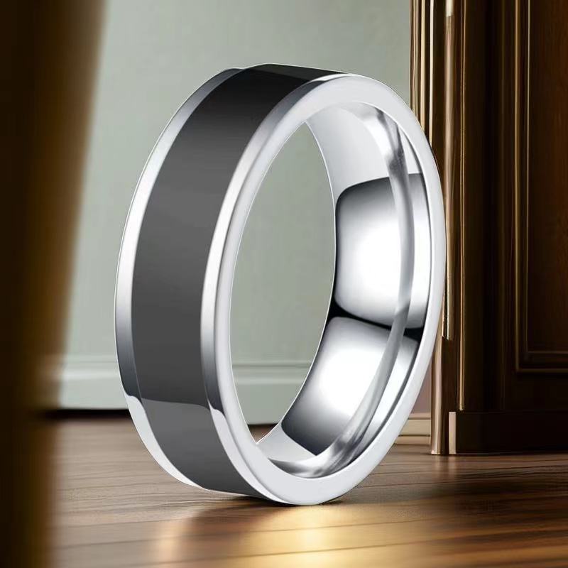 Women's Stainless Steel Female Niche Advanced Style Wide Titanium Simple Ring