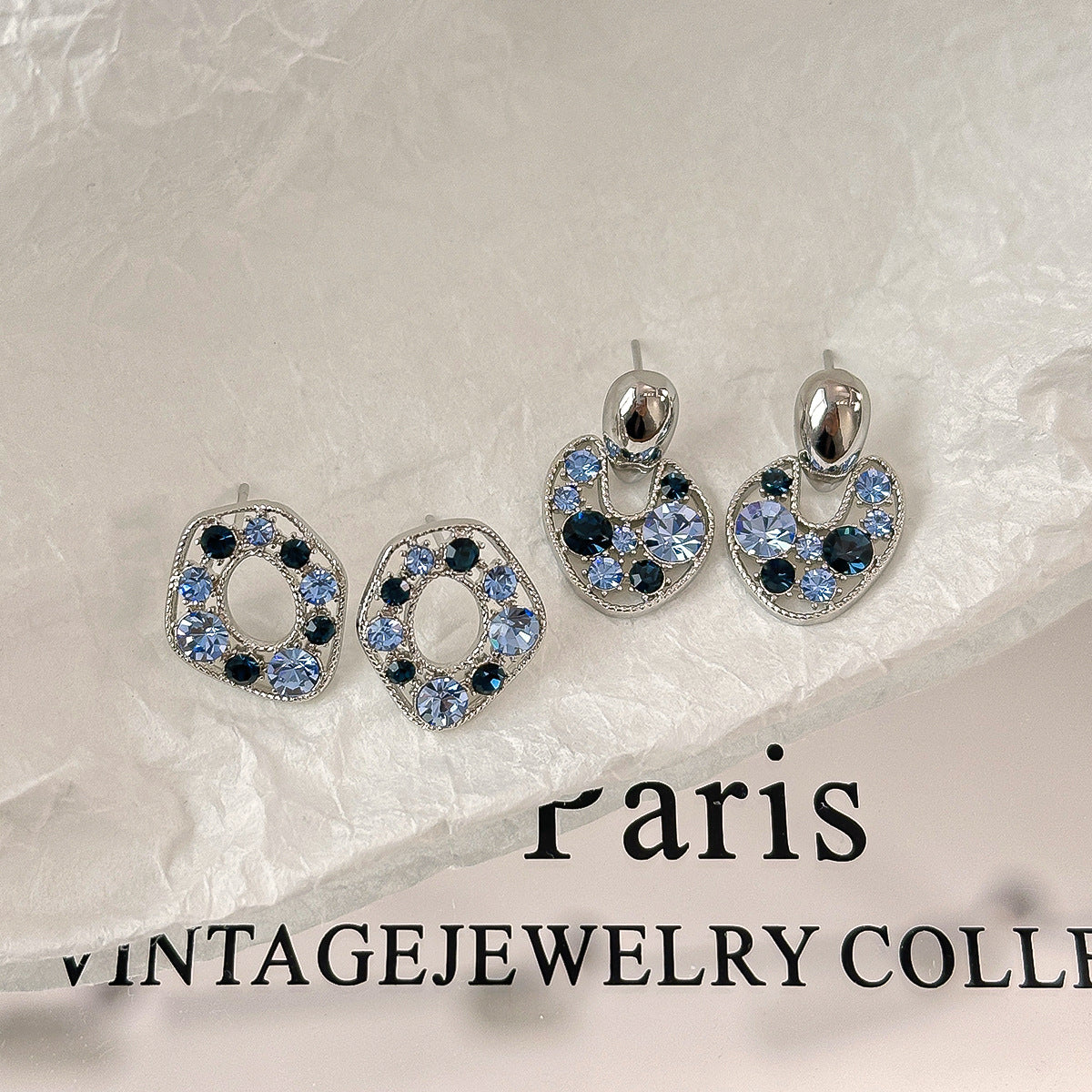 Women's High-grade Frosty Style Small Elegant Simple Fashionable Irregular Gang Drill Earrings