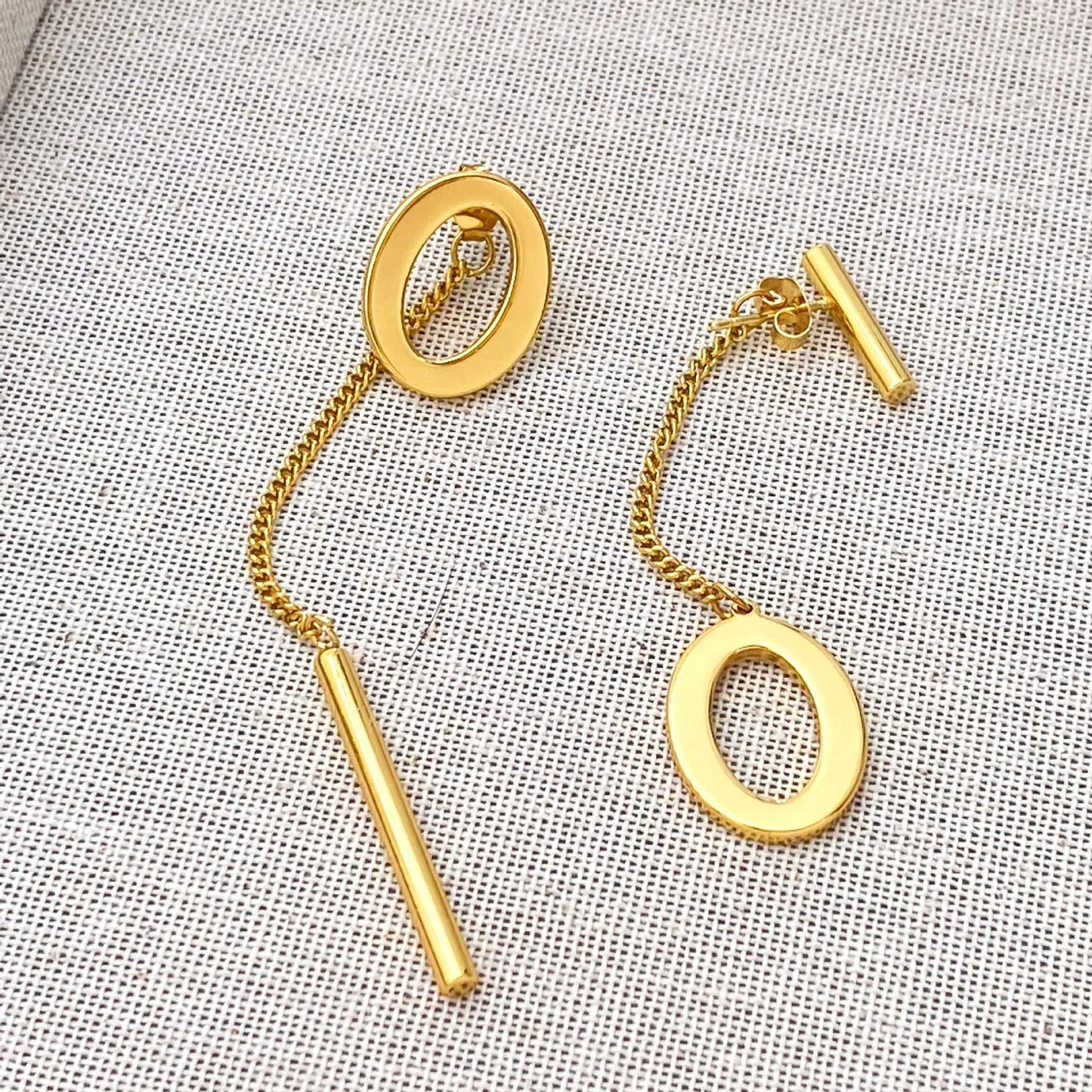 Style Geometric Ellipse High-grade Fashion Light Luxury Minority Stainless Stud Earrings