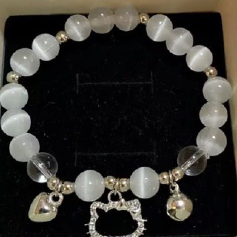 Female Aquamarine Gray Moonlight Natural Crystal Bracelet