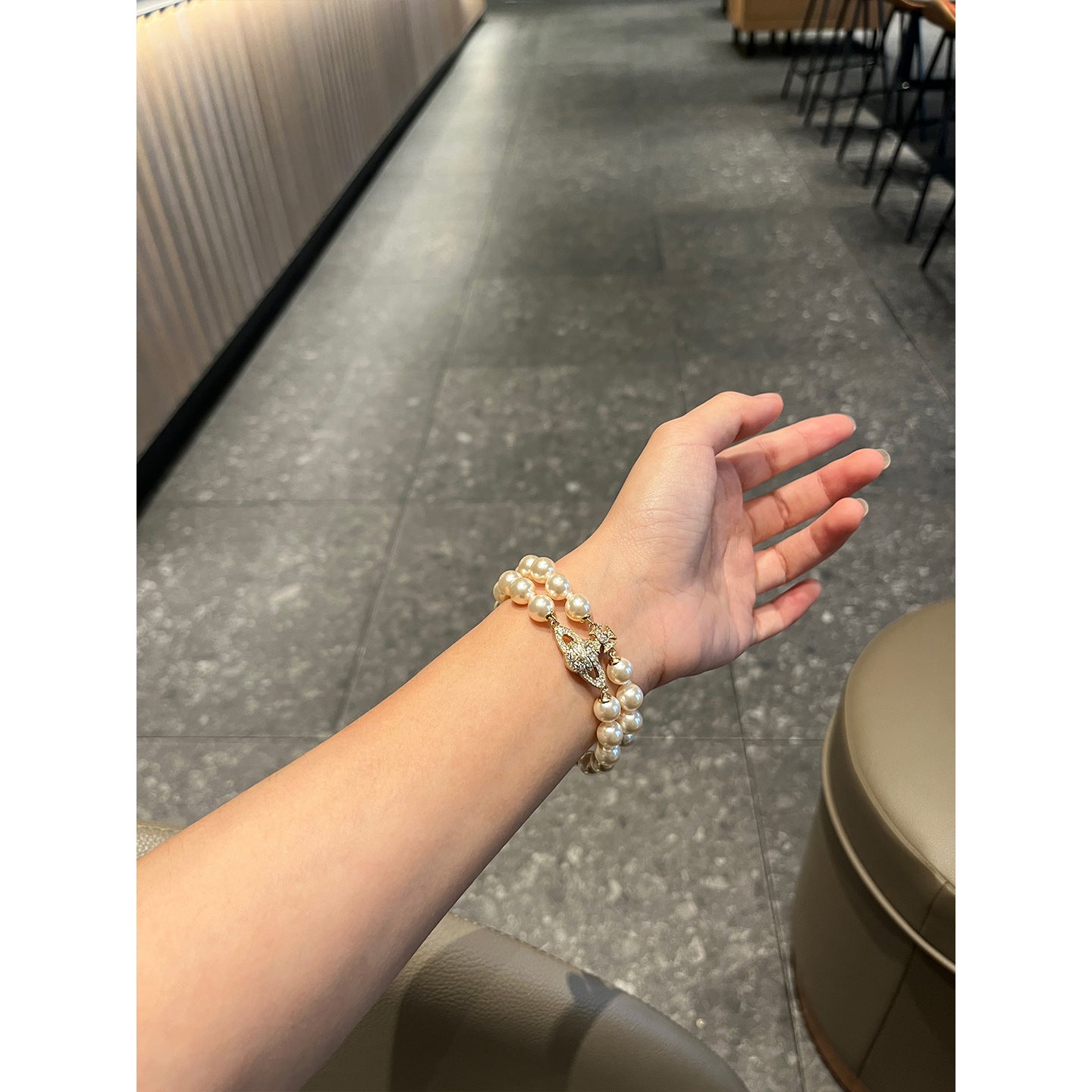 Pearl Full Diamond Saturn Retro Temperament Bracelets