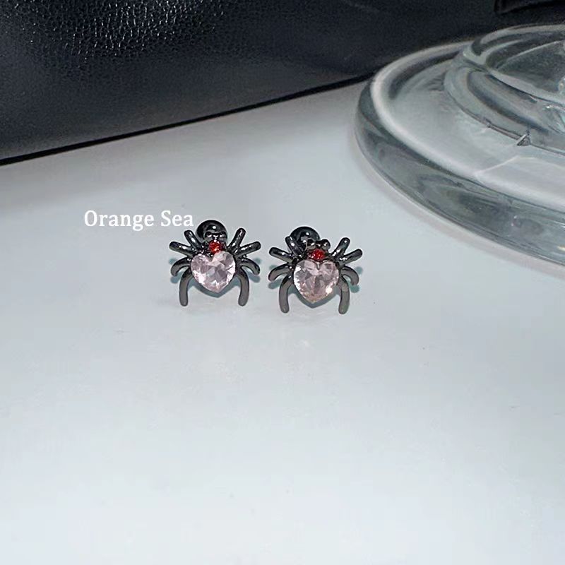 Black Spider Ear Bone Pin Small Earrings