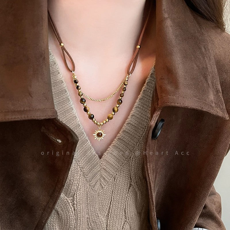 Women's Flower For Light Luxury Minority Design Vintage Sweater Chain Everyday Necklace