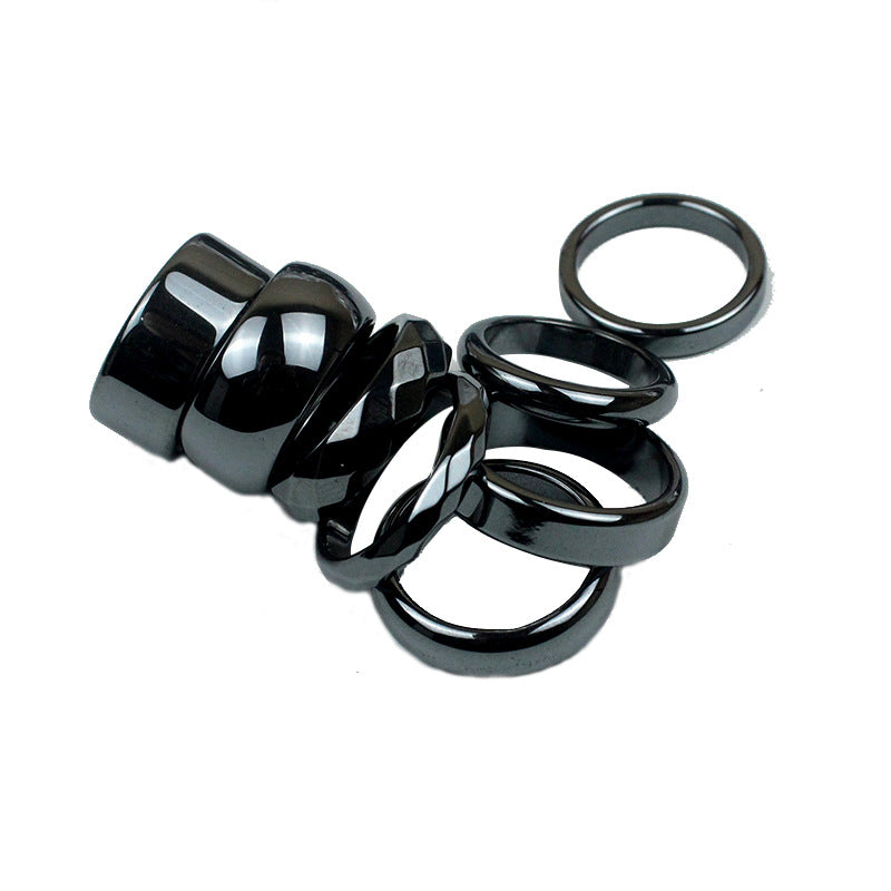 Women's & Men's Cutting Surface Arc Haematite Iron Stone Rings