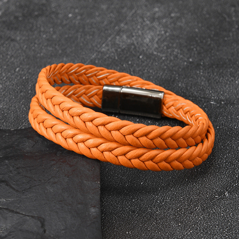 Women's & Men's Simple Fashion Couple Electroplated Steel Magnetic Bracelet