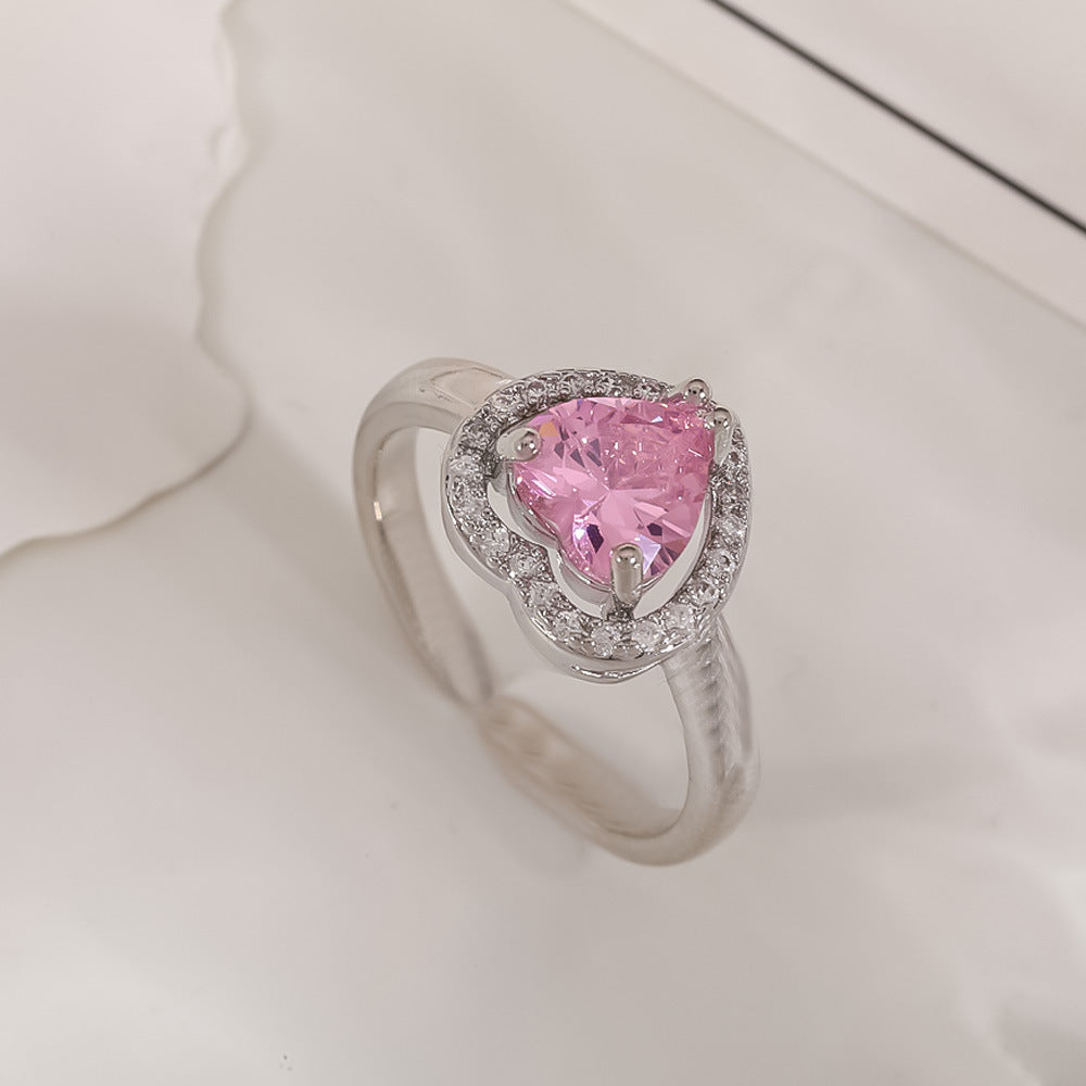 Women's Open-end Zircon Fashionable Classy Simple Cold Feeling Goddess Rings