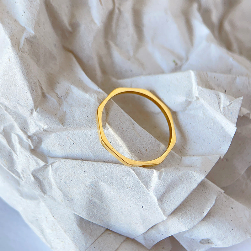 Flash Fine Circle Female Titanium Steel Ring
