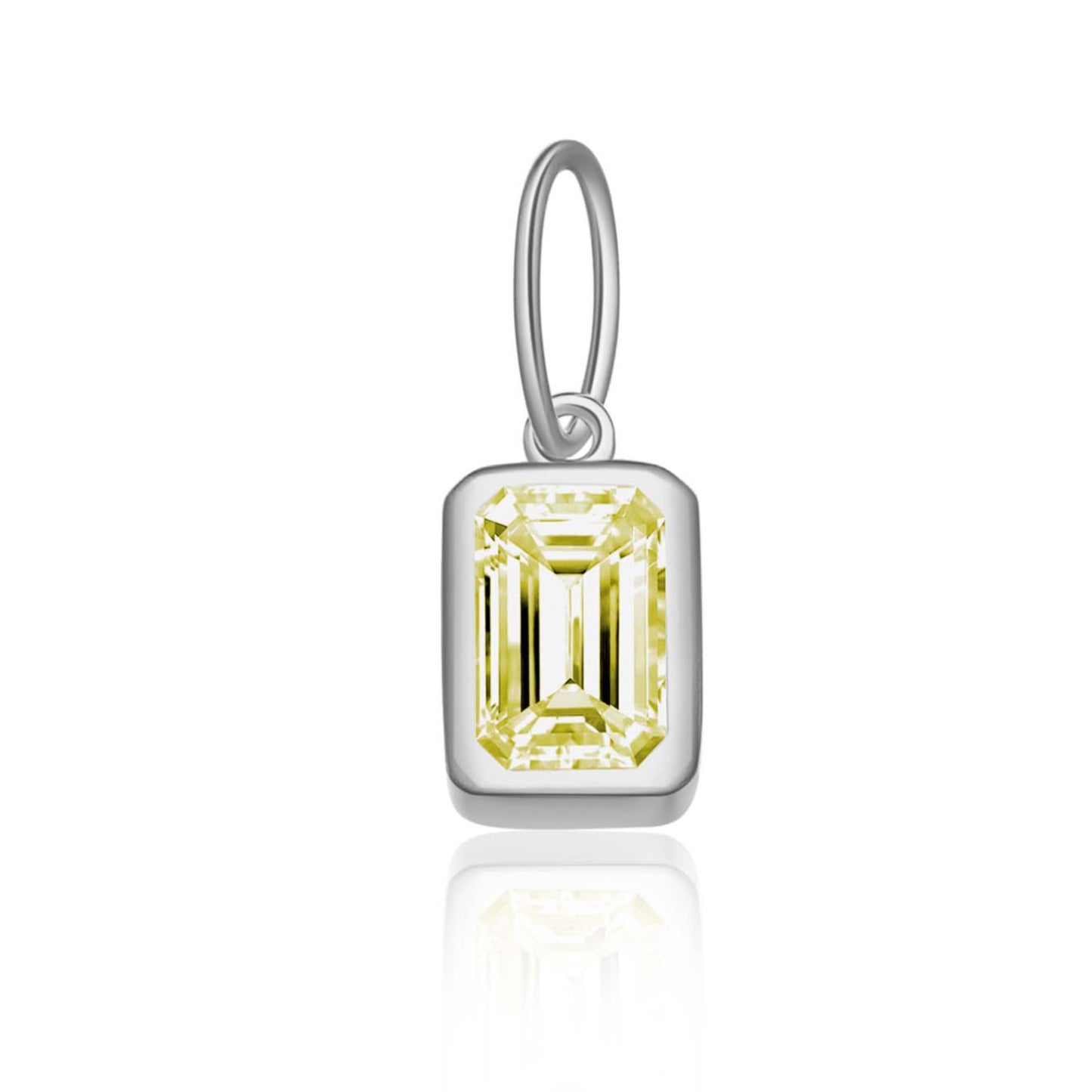 Women's Birthstone Sterling Sier Parts Square Zircon Pendants