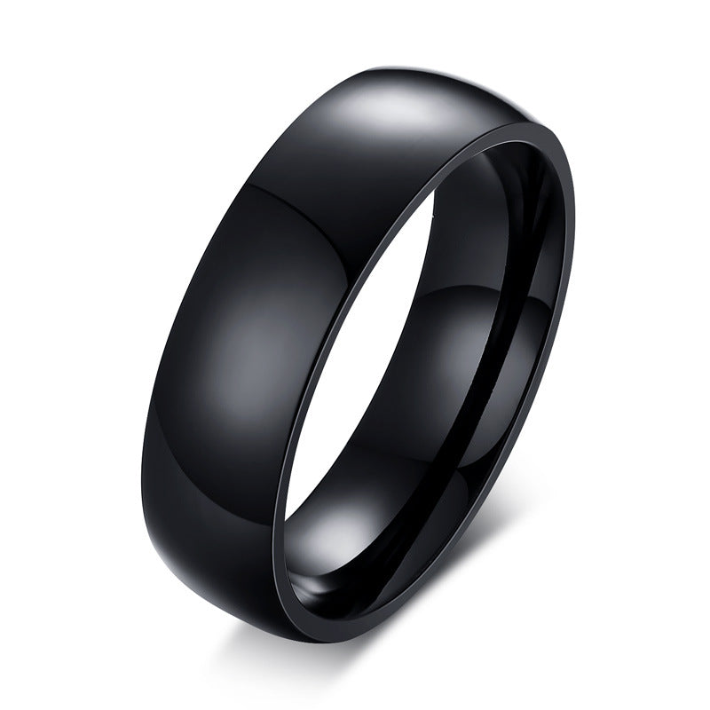 Couple Black Zircon Wedding Titanium Steel Rings