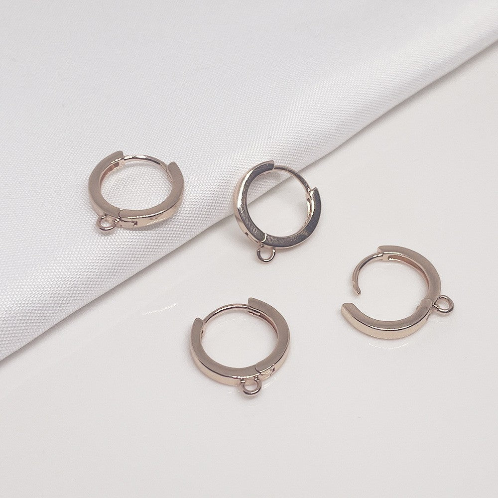 Color Retention Gilded Clip Glossy Round Handmade Ear Buckle