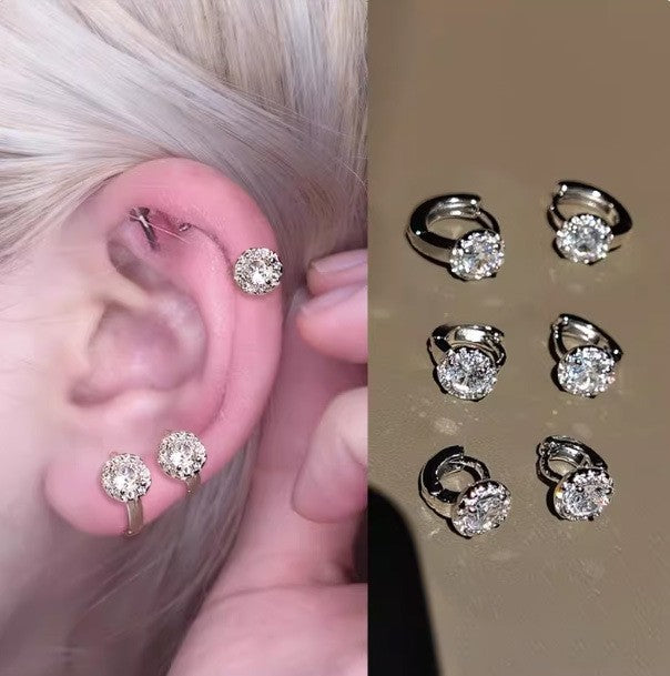 Female Niche Temperament Full Diamond Korean Fashion Bone Advanced Ear Buckle
