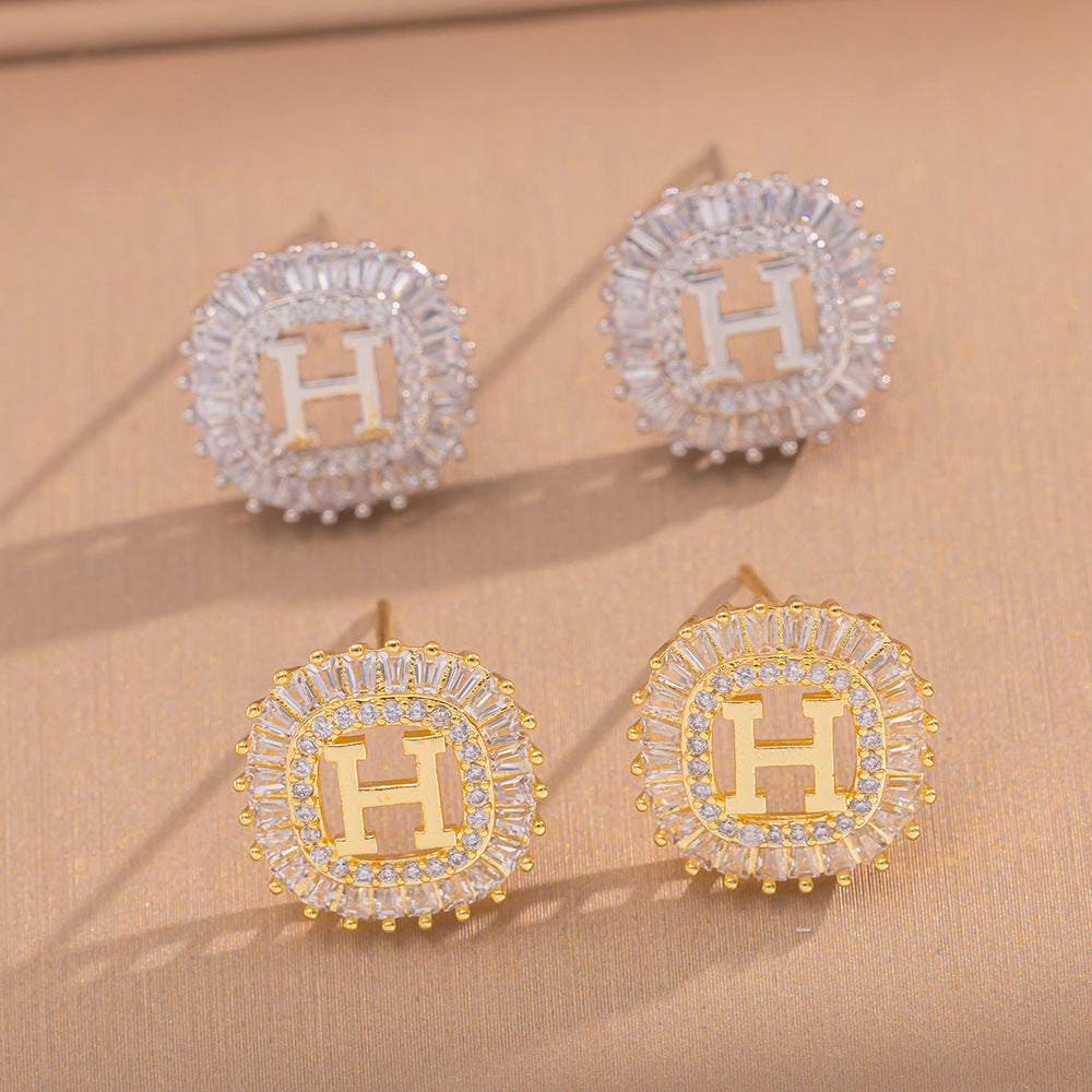 Simple Classic All Match Fashion Zircon Earrings