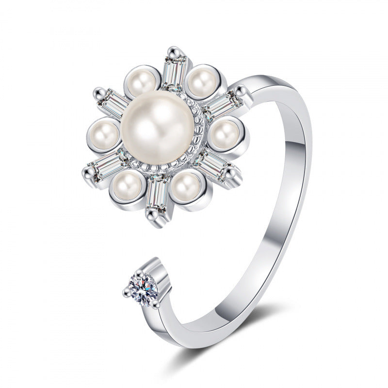 Women's Rotatable Design Fashion Personality Trendy Cold Light Rings