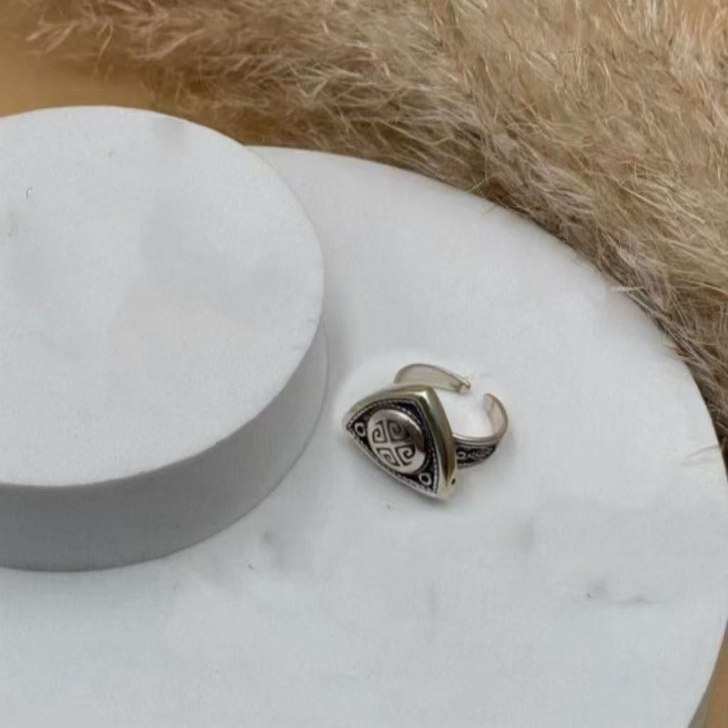 Kazakh Element Open Ethnic Style Simple Niche Index Ring