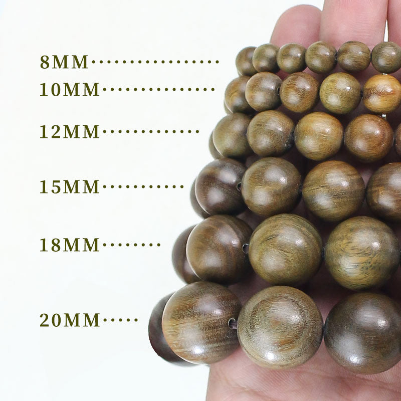 Women's & Men's Sandalwood Submerged Old Materials Beads Chinese Bracelet
