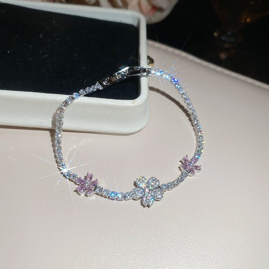 Sweet Pink Zircon Korean Artsy Light Bracelet