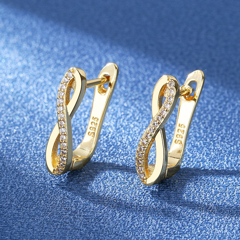 Women's Korean Fashion Words Small Gang Drill Ear Buckle