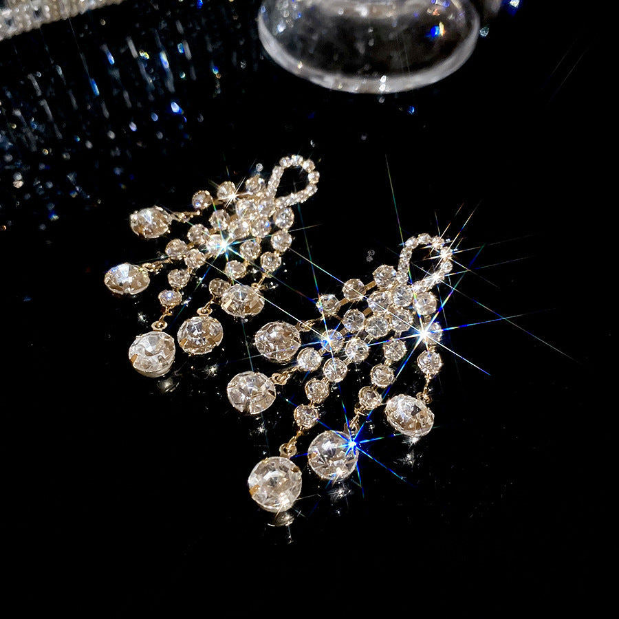 Women's Sier Diamond Tassel Light Luxury High-grade Simple Rings