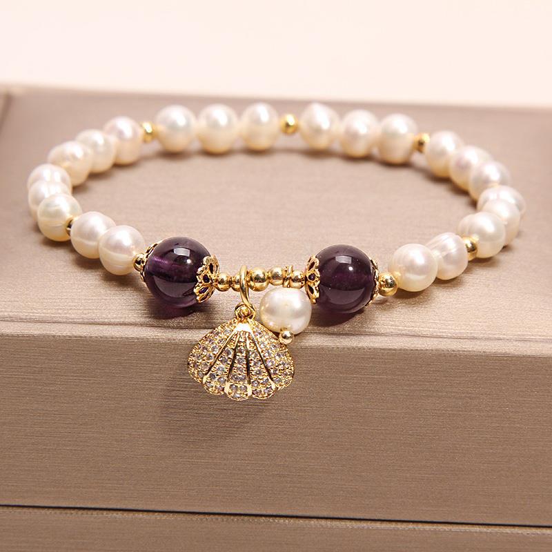 Freshwater Pearl Female Strawberry Quartz Fishtail Bracelets