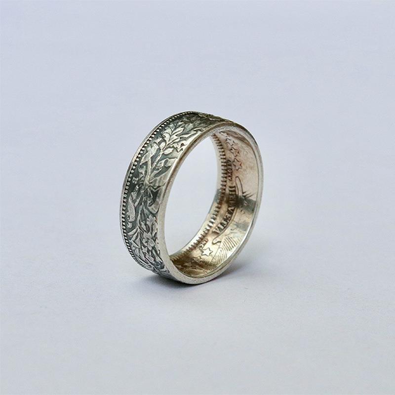 Edelweiss Pattern Thai Sier Alloy Couple Friend Rings