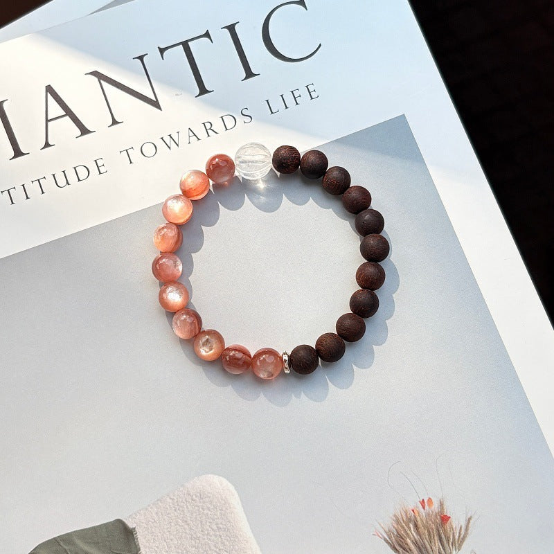 Rose Chinese Natural Powder Lepidolite Crystal Bracelet