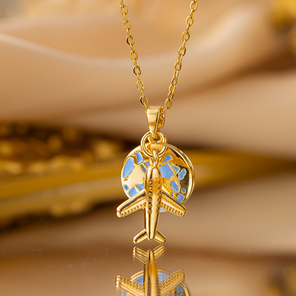 Female Rainbow Dripping Oil Camera Suitcase Aircraft Pendants