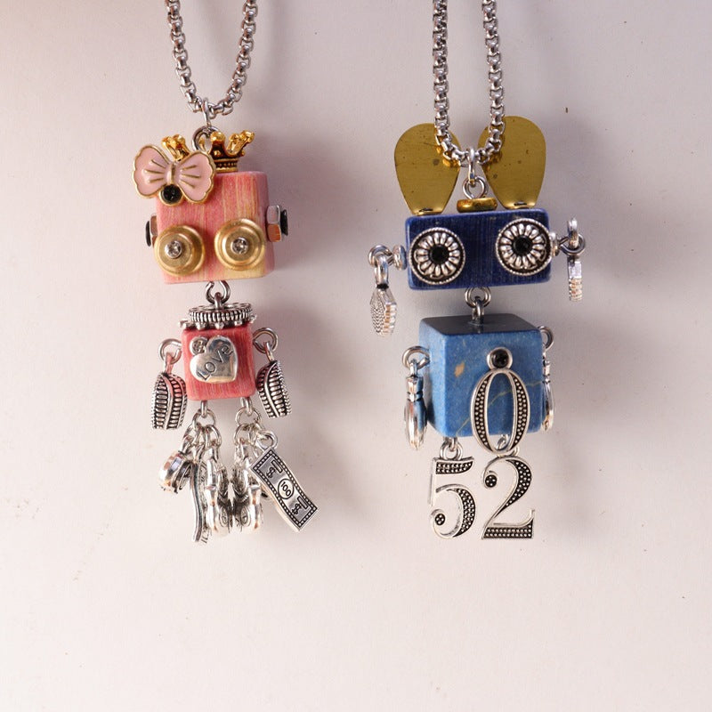 Vintage Robot Handmade Niche Design Gift Pendants