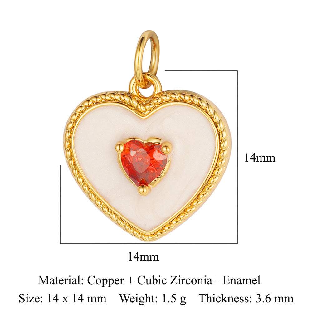 Key Lock Copper Zircon Dark Pattern Pendants