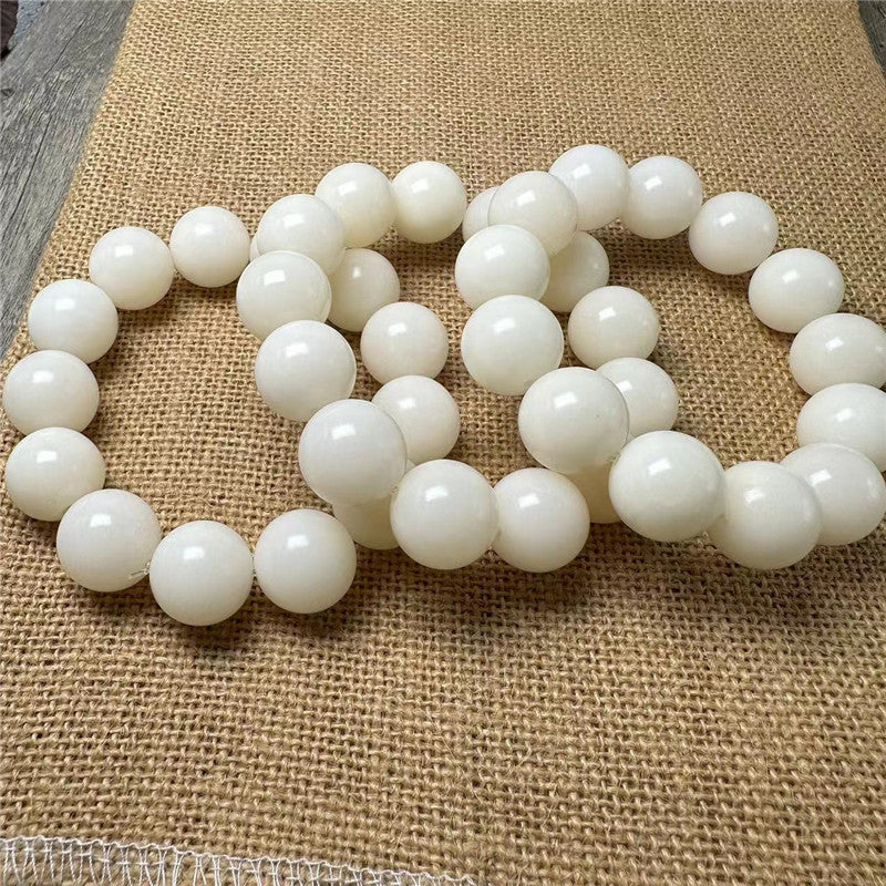 Women's & Men's Jade Bodhi Root Round Beads Large Size Bracelets