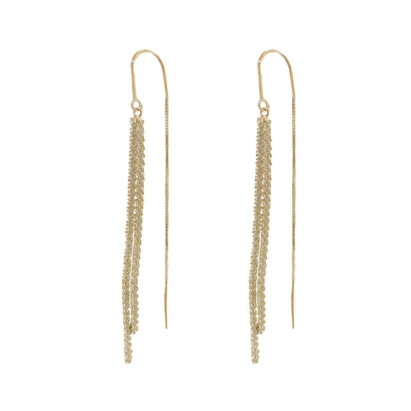 Women's Fashionable Metal Sense Long Fringed Thread Exquisite Ear Line