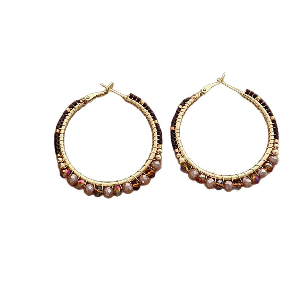 High Profile Retro Affordable Luxury Fashion Simple Big Hoop Temperamental Earrings