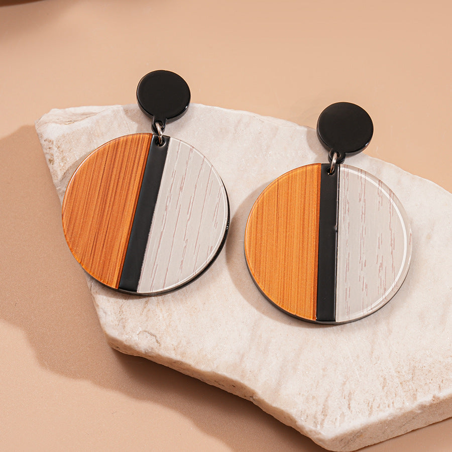 Chinese Style Coffee Color Wooden Bead Light Luxury High-grade Mori Rings