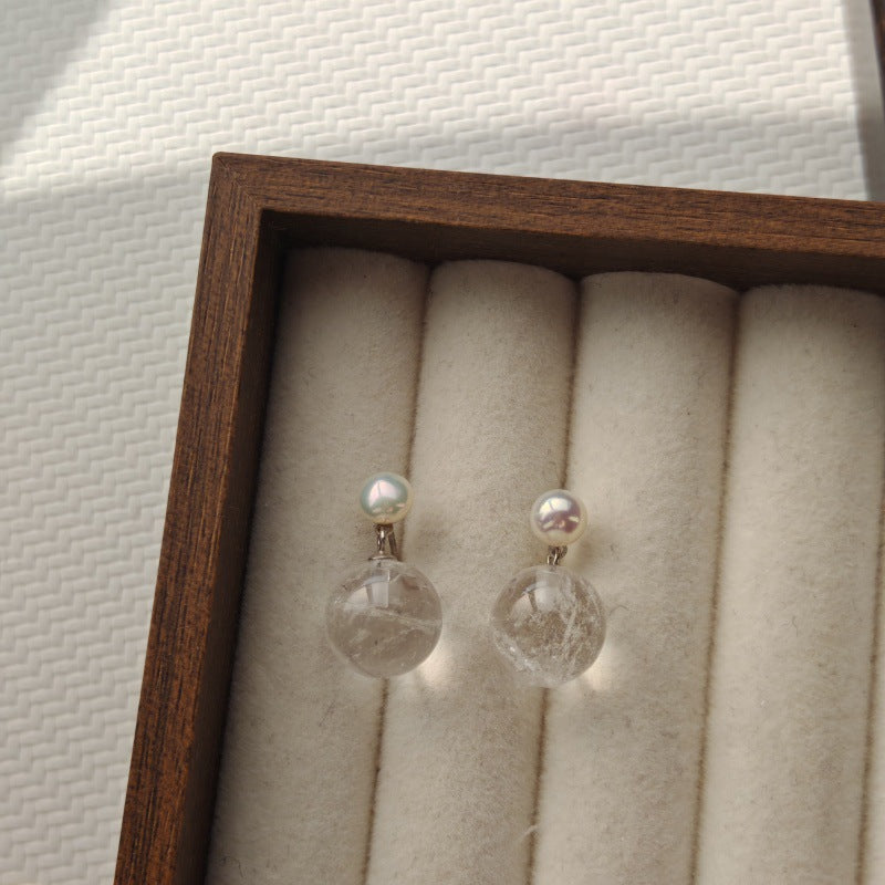Amethyst Pink Crystal White Sier High Heels Daily Earrings