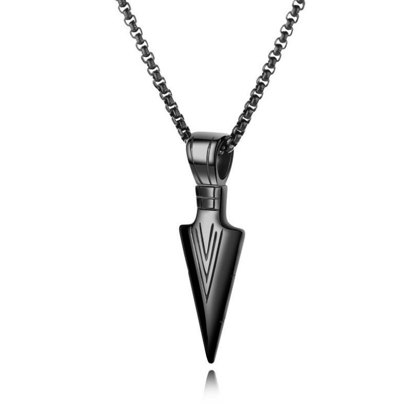 Men's Personalized Spearhead Arrow Stainless Steel Small Necklaces