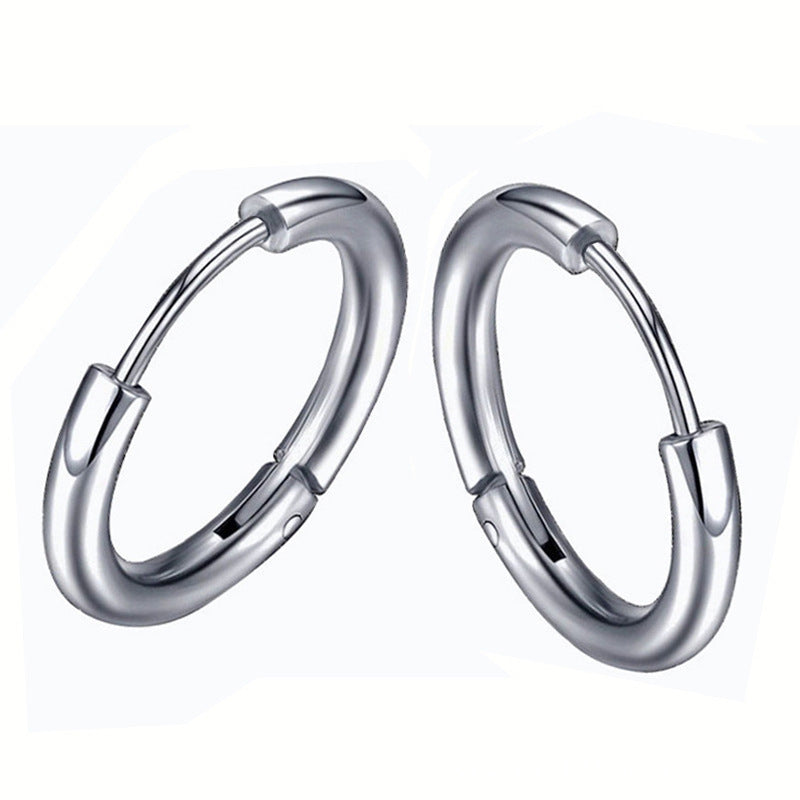 Titanium Steel Stainless Coil Fashion Circle Ear Earrings