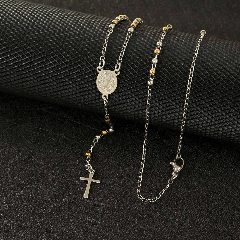 Beads Three-color Cross Virgin Lady Fashion Necklace