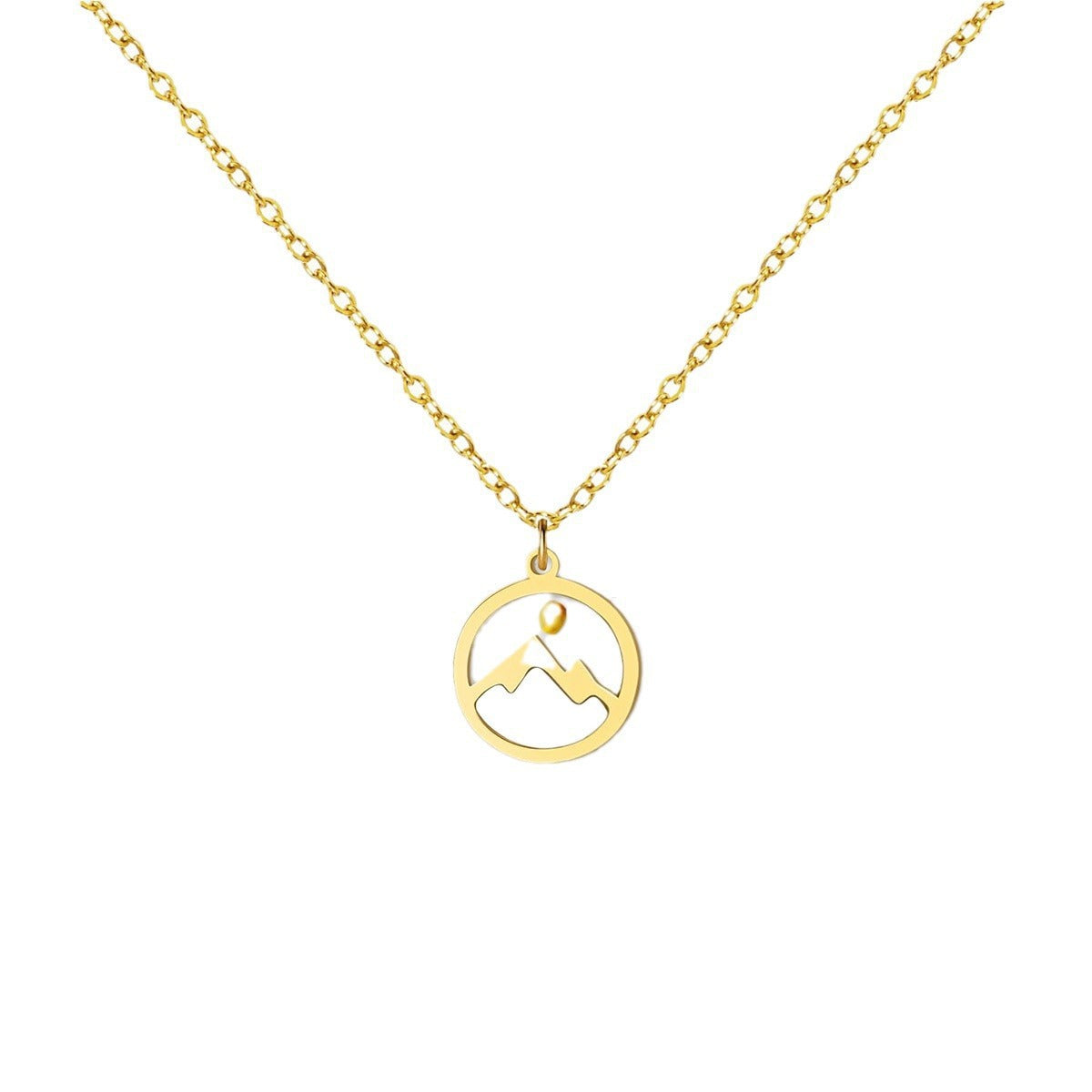 Women's & Men's Fashion Cabbage Seed Oval Stainless Steel Necklace