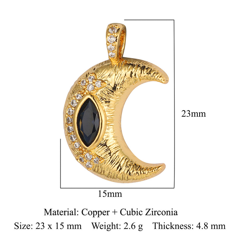 Luxury Dark Pattern Copper Zircon Peach Heart Pendants