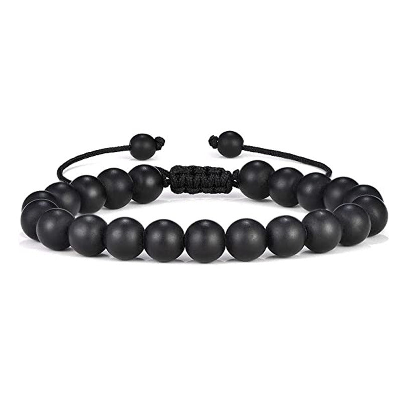 White Turquoise Woven Tigereye Lava Stone Bracelet
