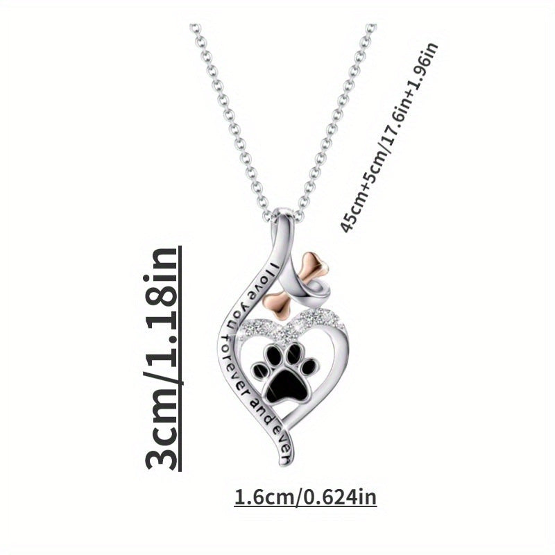 Creative Dog's Paw Geometric Dog Footprints Necklace