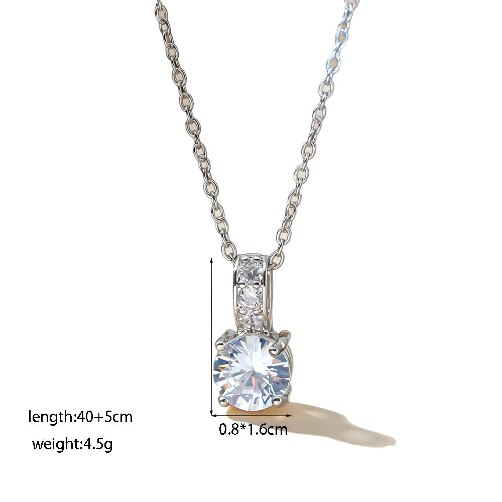 Women's Micro Inlaid Zircon Sun Star Moon Zodiac Clavicle Necklace